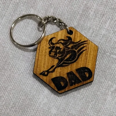 Bull Dad Keyring by Custom Designs